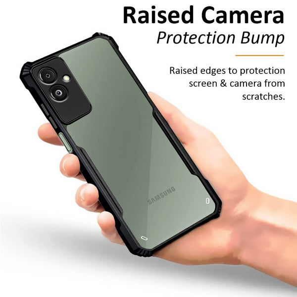 Mobielectro Camera Bump Protection | Slim Stylish 360 Protection Design |Crystal Clear | Shockproof Eagle Back Cover for Samsung F14 5G - Black