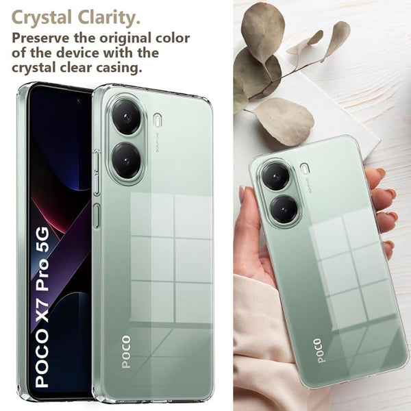 Mobielectro Clear Transparent Shockproof Scratch Resistant Protective Phone Case for POCO X7 Pro 5G
