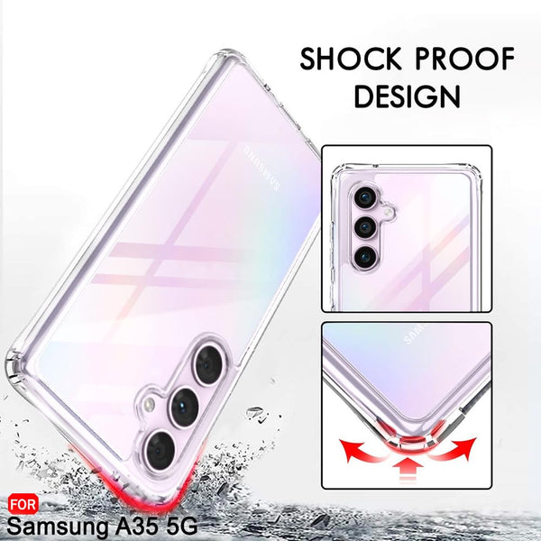 Mobielectro Soft Silicon Transparent |Scratch Resistant Clear Case for Samsung A35 5G
