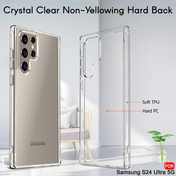 Mobielectro Soft Silicon Transparent |Scratch Resistant Clear Case for Samsung S24 Ultra 5G