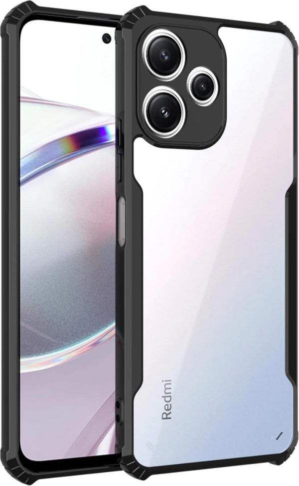Mobielectro Camera Bump Protection | Slim Stylish 360 Protection Design |Crystal Clear | Shockproof Eagle Back Cover for RedMi 12 5G - Black