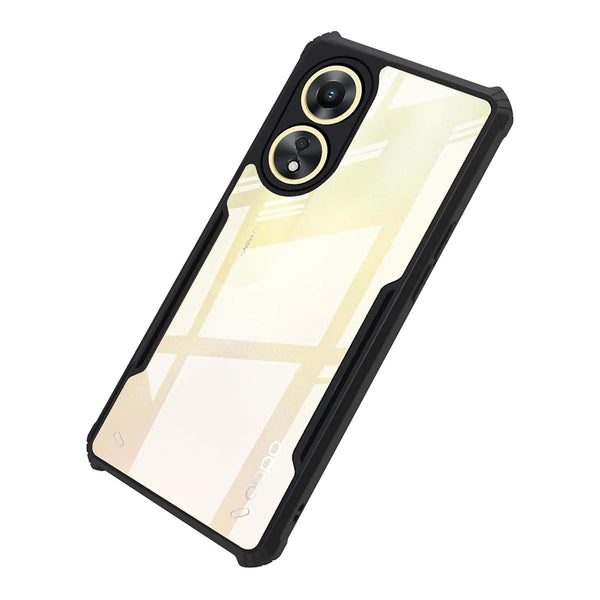 Mobielectro Camera Bump Protection | Slim Stylish 360 Protection Design |Crystal Clear | Shockproof Eagle Back Cover for Oppo A38 - Black
