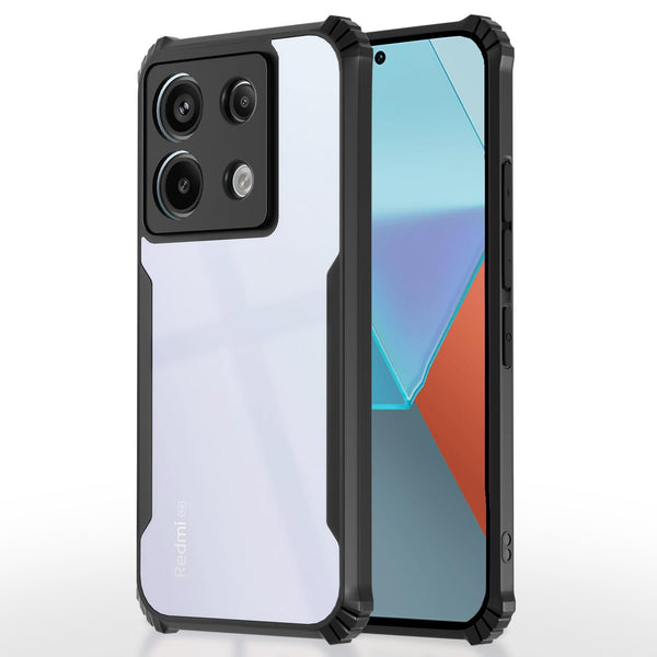 Mobielectro Camera Bump Protection | Slim Stylish 360 Protection Design |Crystal Clear | Shockproof Eagle Back Cover for Mi Note 13 Pro- Black