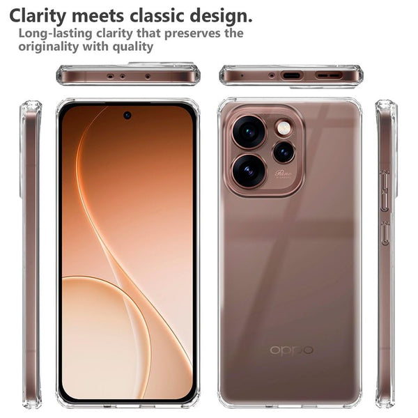 Mobielectro Clear Transparent Shockproof Scratch Resistant Protective Phone Case for Reno 15 Pro Mini 5G