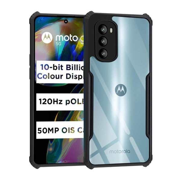 Mobielectro Camera Bump Protection | Slim Stylish 360 Protection Design |Crystal Clear | Shockproof Eagle Back Cover for Moto G52 | Moto 82 5G - Black