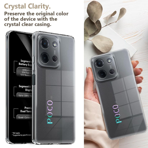 Mobielectro Clear Transparent Shockproof Scratch Resistant Protective Phone Case for POCO C85 5G