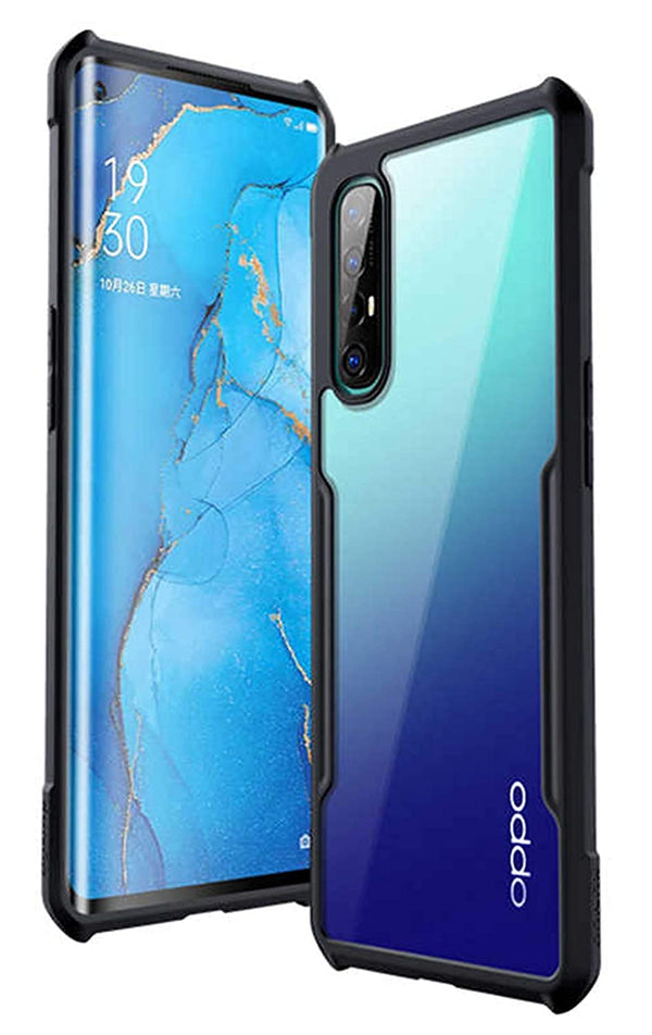 Mobielectro Camera Bump Protection | Slim Stylish 360 Protection Design |Crystal Clear | Shockproof Eagle Back Cover for Oppo RENO 3 Pro- Black