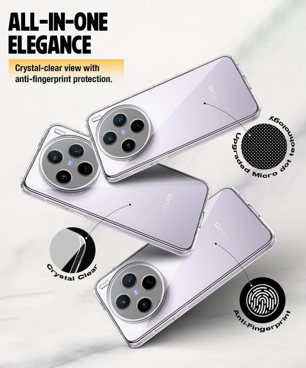 Mobielectro Clear Transparent Shockproof Scratch Resistant Protective Phone Case for Vivo X200T 5G