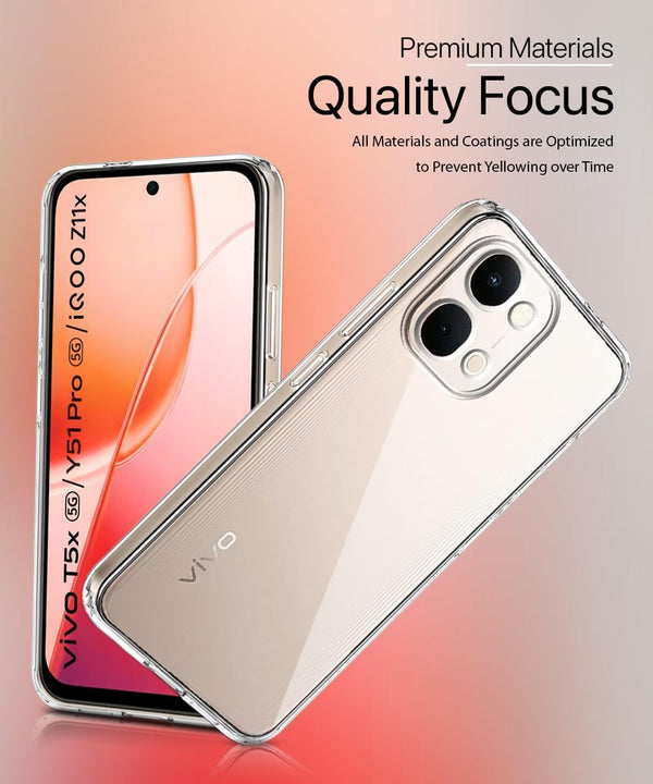 Mobielectro Clear Transparent Shockproof Scratch Resistant Protective Phone Case for IQOO Z11X 5G
