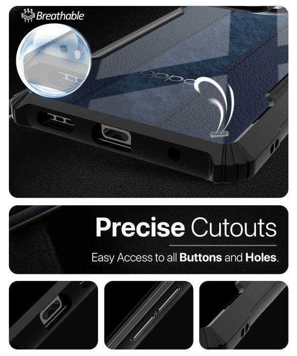 Mobielectro Camera Bump Protection | Slim Stylish 360 Protection Design |Crystal Clear | Shockproof Eagle Back Cover for Oppo F27 Pro Plus- Black