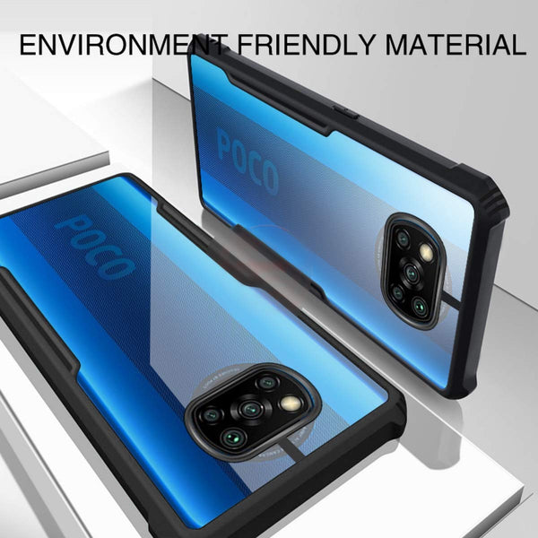 Mobielectro Camera Bump Protection | Slim Stylish 360 Protection Design |Crystal Clear | Shockproof Eagle Back Cover for Mi POCO X3|POCO X3 Pro - Black