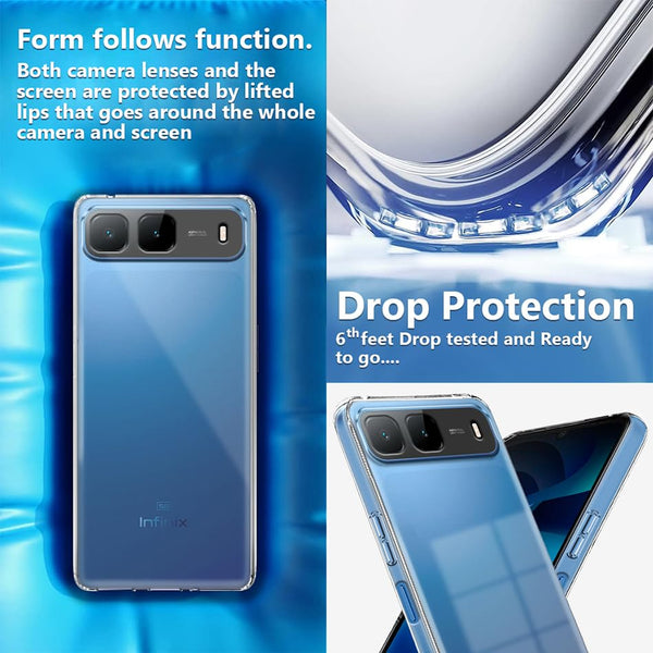 Mobielectro Clear Transparent Shockproof Scratch Resistant Protective Phone Case for Infinix Hot 60i 5G