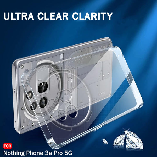 Mobielectro Soft Silicon Transparent |Scratch Resistant Clear Case for Nothing Phone 3A Pro 5G