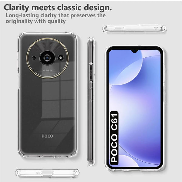 Mobielectro Soft Silicon Transparent |Scratch Resistant Clear Case for POCO C61
