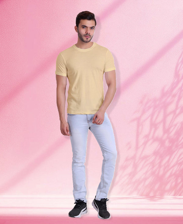 T.T. Poly Men Beige Quick-Dry Tshirt