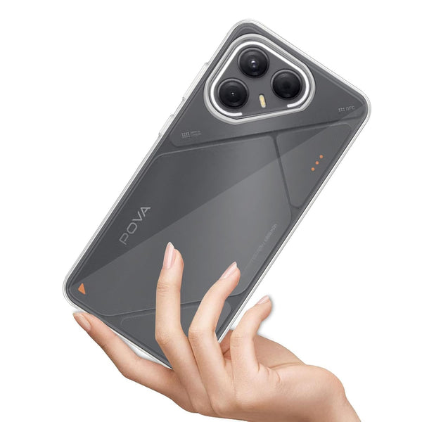 Mobielectro Clear Transparent Shockproof Scratch Resistant Protective Phone Case for Tecno POVA 7 5G
