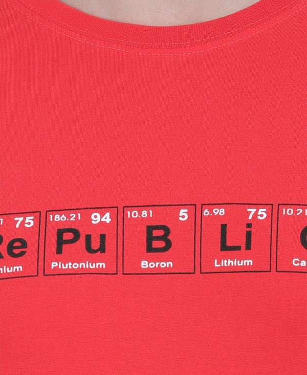 HiFlyers Men Coral Regular Fit Printed Round Neck T-Shirt