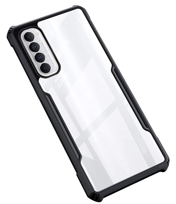 Mobielectro Camera Bump Protection | Slim Stylish 360 Protection Design |Crystal Clear | Shockproof Eagle Back Cover for Oppo RENO 4 Pro- Black