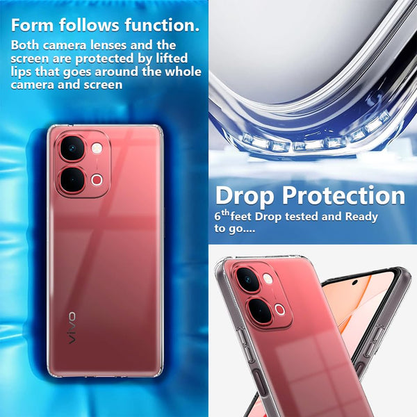 Mobielectro Clear Transparent Shockproof Scratch Resistant Protective Phone Case for Vivo Y51 Pro 5G