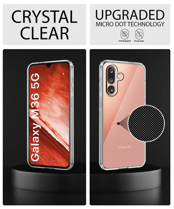 Mobielectro Soft Silicon Transparent |Scratch Resistant Clear Case for Samsung M36 5G