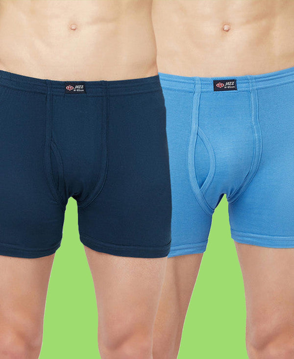 T.T. Mens Jazz Fine Long Inner Elastic TrunkPack Of 2 Blue-Sky