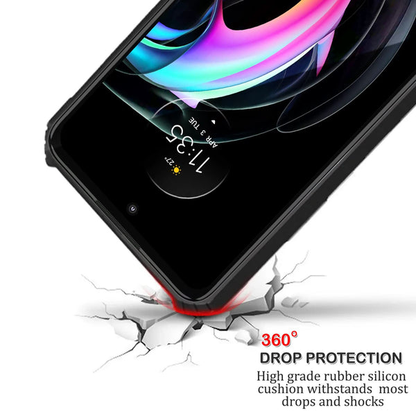 Mobielectro Camera Bump Protection | Slim Stylish 360 Protection Design |Crystal Clear | Shockproof Eagle Back Cover for Infinix Hot 12 Pro- Black