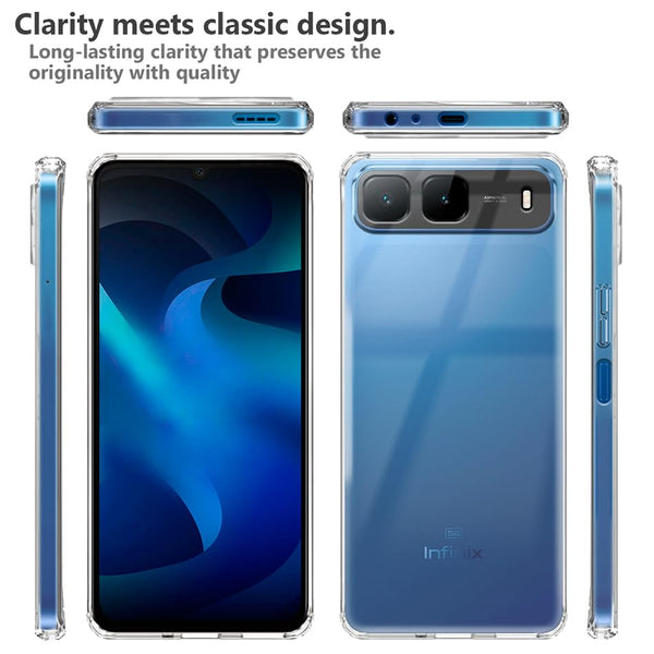 Mobielectro Clear Transparent Shockproof Scratch Resistant Protective Phone Case for Infinix Hot 60i 5G