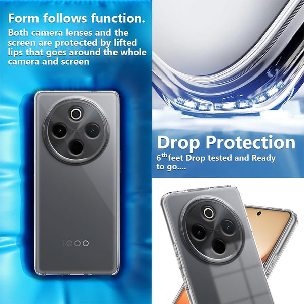 Mobielectro Soft Silicon Transparent |Scratch Resistant Clear Case for IQOO Z10 5G