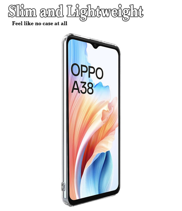 Mobielectro Clear Transparent Shockproof Scratch Resistant Protective Phone Case for Oppo A38 5G