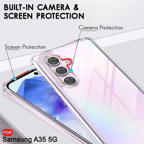 Mobielectro Soft Silicon Transparent |Scratch Resistant Clear Case for Samsung A35 5G