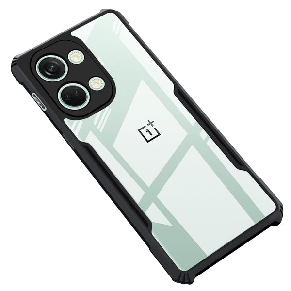 Mobielectro Camera Bump Protection | Slim Stylish 360 Protection Design |Crystal Clear | Shockproof Eagle Back Cover for OnePlusNord 3 - Black