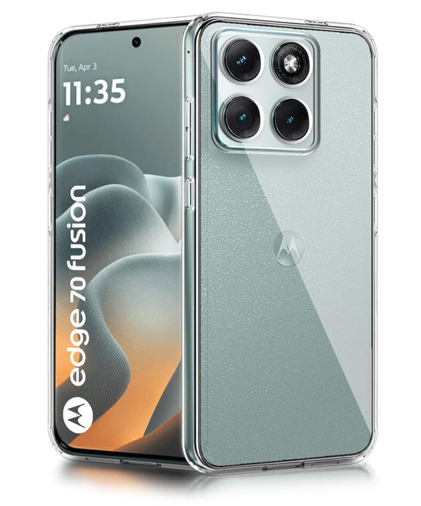 Mobielectro Clear Transparent Shockproof Scratch Resistant Protective Phone Case for Moto Edge 70 Fusion