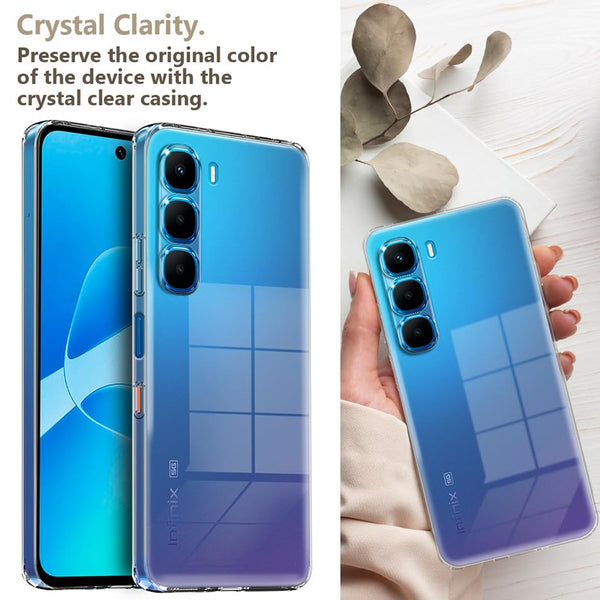 Mobielectro Clear Transparent Shockproof Scratch Resistant Protective Phone Case for Infinix Hot 60 5G