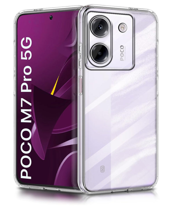 Mobielectro Soft Silicon Transparent |Scratch Resistant Clear Case for POCO M7 Pro 5G
