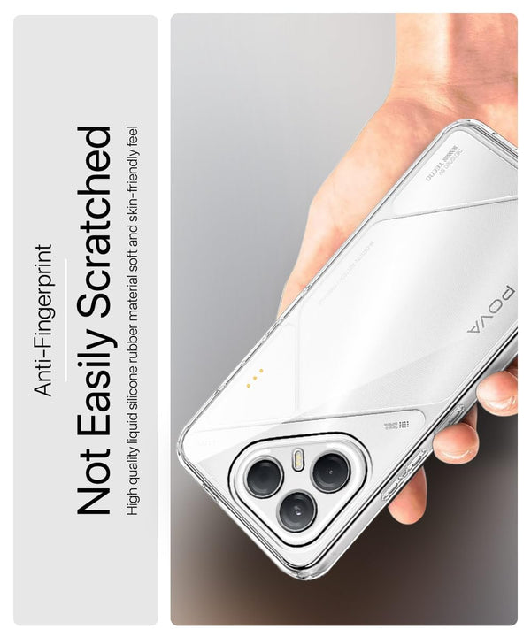 Mobielectro Clear Transparent Shockproof Scratch Resistant Protective Phone Case for Tecno POVA 7