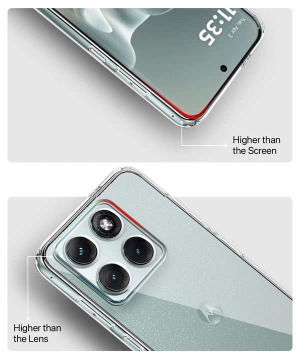 Mobielectro Clear Transparent Shockproof Scratch Resistant Protective Phone Case for Moto Edge 70 Fusion
