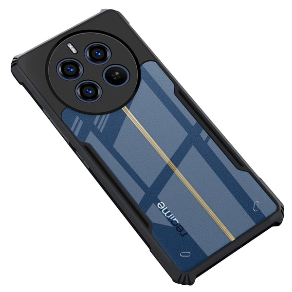 Mobielectro Camera Bump Protection | Slim Stylish 360 Protection Design |Crystal Clear | Shockproof Eagle Back Cover for Realme 12 Plus | P1|Narzo 70|Narzo 70 Pro 5G - Black