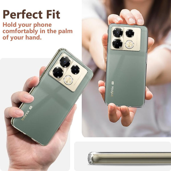 Mobielectro Clear Transparent Shockproof Scratch Resistant Protective Phone Case for Infinix Note 40 Pro 5G