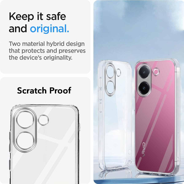 Mobielectro Clear Transparent Shockproof Scratch Resistant Protective Phone Case for Vivo V60E 5G