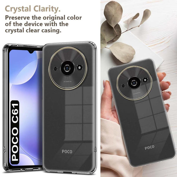 Mobielectro Soft Silicon Transparent |Scratch Resistant Clear Case for POCO C61