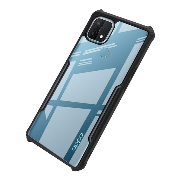 Mobielectro Camera Bump Protection | Slim Stylish 360 Protection Design |Crystal Clear | Shockproof Eagle Back Cover for Oppo A15 | A15s - Black
