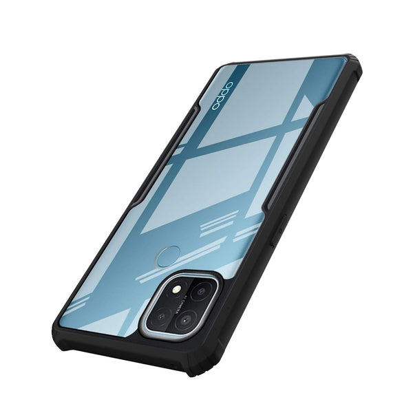 Mobielectro Camera Bump Protection | Slim Stylish 360 Protection Design |Crystal Clear | Shockproof Eagle Back Cover for Oppo A15 | A15s - Black