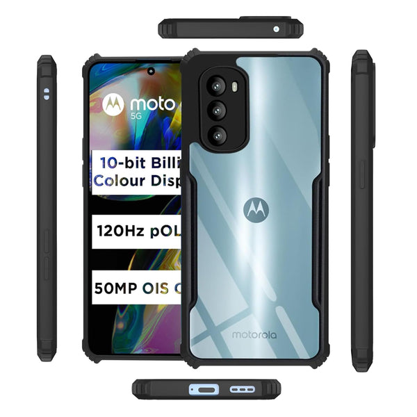Mobielectro Camera Bump Protection | Slim Stylish 360 Protection Design |Crystal Clear | Shockproof Eagle Back Cover for Moto G52 | Moto 82 5G - Black