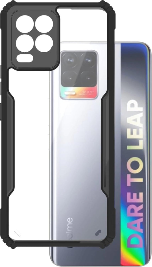 Mobielectro Camera Bump Protection | Slim Stylish 360 Protection Design |Crystal Clear | Shockproof Eagle Back Cover for Realme 8 Pro | Realme 8 - Black