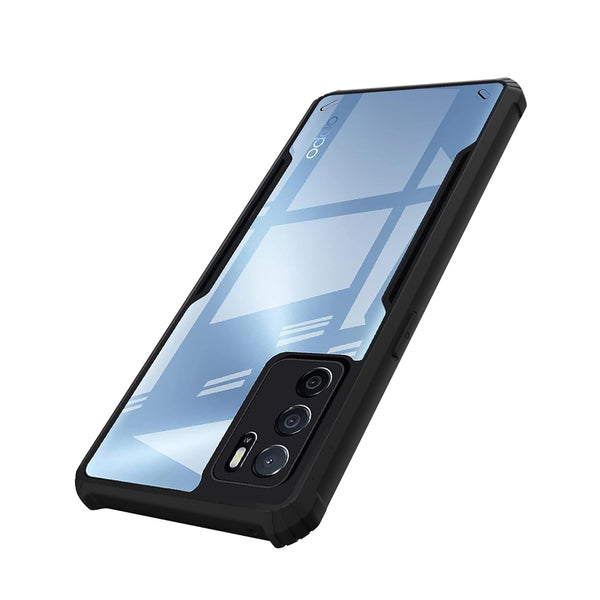 Mobielectro Camera Bump Protection | Slim Stylish 360 Protection Design |Crystal Clear | Shockproof Eagle Back Cover for Oppo A16 - Black