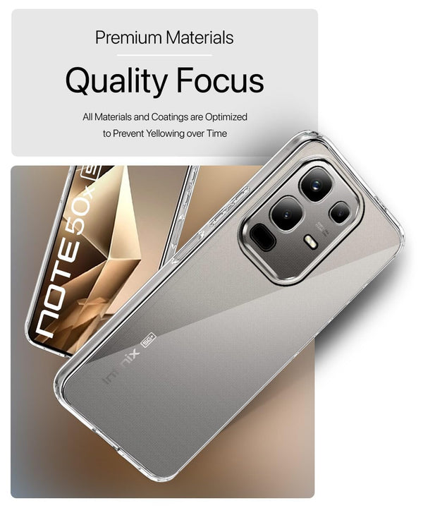 Mobielectro Clear Transparent Shockproof Scratch Resistant Protective Phone Case for Infinix Note 50X 5G