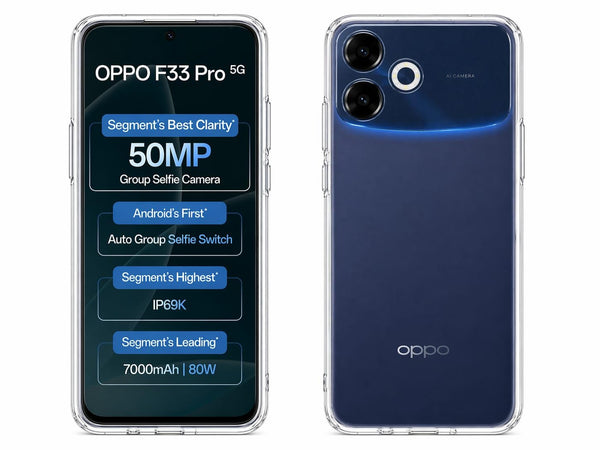 Mobielectro Clear Transparent Shockproof Scratch Resistant Protective Phone Case for Oppo F33 Pro 5G