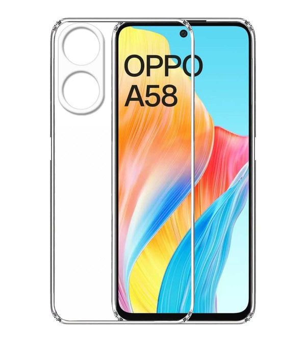 Mobielectro Clear Transparent Shockproof Scratch Resistant Protective Phone Case for Oppo A58 4G