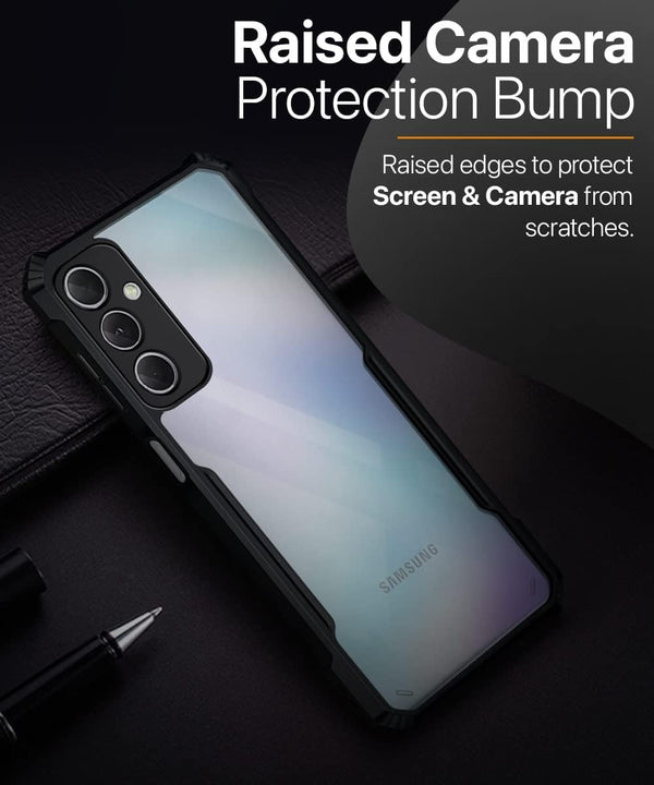 Mobielectro Camera Bump Protection | Slim Stylish 360 Protection Design |Crystal Clear | Shockproof Eagle Back Cover for Samsung M54 5G - Black