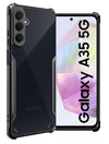 Mobielectro Camera Bump Protection | Slim Stylish 360 Protection Design |Crystal Clear | Shockproof Eagle Back Cover for Samsung A35 5G - Black
